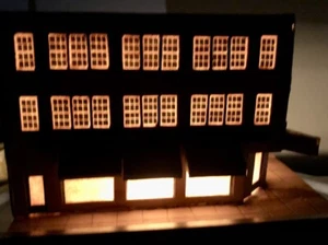 VTG Cardboard HO Drug Store Building Commercial 1940s Christmas Village HO Gauge - Picture 1 of 11