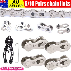 6/7/8/9/10/11 Speed 5/10 Pairs Bike Chain Master Link Connector QR + Simple Tool - Picture 1 of 16
