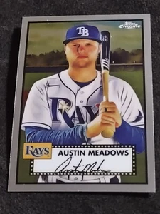 2021 Topps Chrome 196 Austin Meadows Tampa Bay Rays Baseball Card - Bild 1 von 2