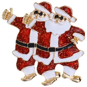 2 Stück zarte bezaubernde Metall Weihnachtsbrosche Weihnachtsmann Brosche - Bild 1 von 17