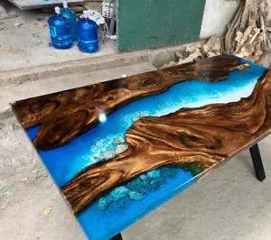 Ocean Epoxy Resin Table Top, Handmade Ocean Dining Table, Ocean Table Home deco - Picture 1 of 8