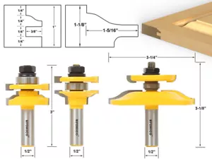 Ogee Set punte router porta armadio 3 bit - gambo 1/2" - Yonico 12345 - Foto 1 di 2