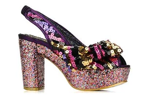 IRREGULAR CHOICE A NIGHT UNDER THE STARS SHOES 6.5 9.5 10 PURPLE GLITTER WILD - Picture 1 of 4