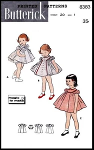 BUTTERICK 8383 Pattern Girls Dress Frock & Panties - Picture 1 of 5