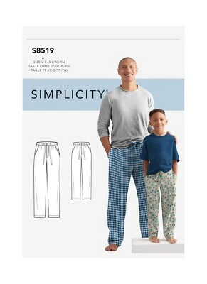 SIMPLICITY 8519 CHILD TEEN ADULT LOUNGE PANTS Sewing Pattern Size S-L & XS-XL - Image 1 of 3