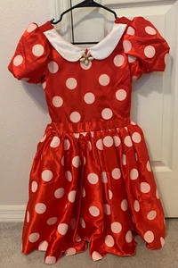 Disney Parks Minnie Mouse Red Polka Dot Costume Dress Girls Size 13 - Picture 1 of 11