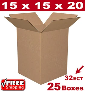 25 - 15x15x20 Cardboard Boxes Mailing Packing Shipping Box Corrugated Carton - Picture 1 of 1