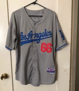 LOS ANGELES DODGERS #66 YASIEL PUIG AUTHENTIC ROAD BUTTON-DOWN MLB JERSEY 48 - Picture 1 of 7