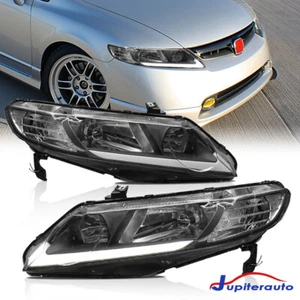 Pair LED DRL Headlights Lamps For 06-11 Honda Civic FA Sedan 4DR LH+RH - Picture 1 of 14