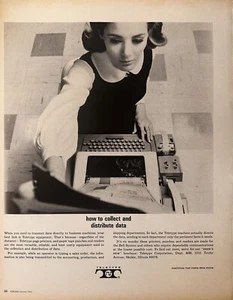 Anuncio impreso de productos teletipo 1966, impresoras de páginas, punzones de cinta de papel, sistemas de campana - Imagen 1 de 1