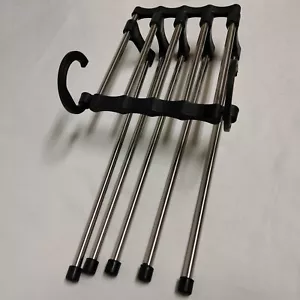 2 Multi-Functional 5 in 1 Sliding Hangers Pants Clothes Rack Hooks Scarfs 14" - Picture 1 of 10
