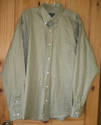 Camisa a Cuadros Eddie Bauer Calce Relajado Algodón Lt. Marrón y Beige, Para Hombre L Foto 1 de 4