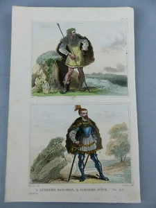 GRAVURE ancienne vers 1850 costumes FRANCE GUERRIERS MARCOMAN SUEVE en 406 ,197 - Imagen 1 de 1