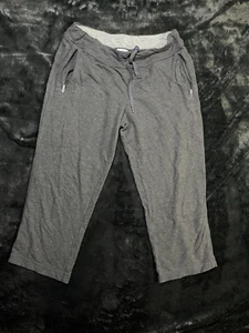 Women’s Green Tea Knit Capris Dark Charcoal Grey Drawstring Small - Picture 1 of 5