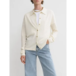 Camisa Top Cárdigan Toteme Mujer Tejida Cachemira Nueva Solapa Simple Manga Larga - Imagen 1 de 27