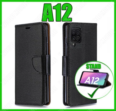Flip Cover Custodia Magnetica per Samsung Galaxy A12 Pelle Portafoglio a Libro - Immagine 1 di 4