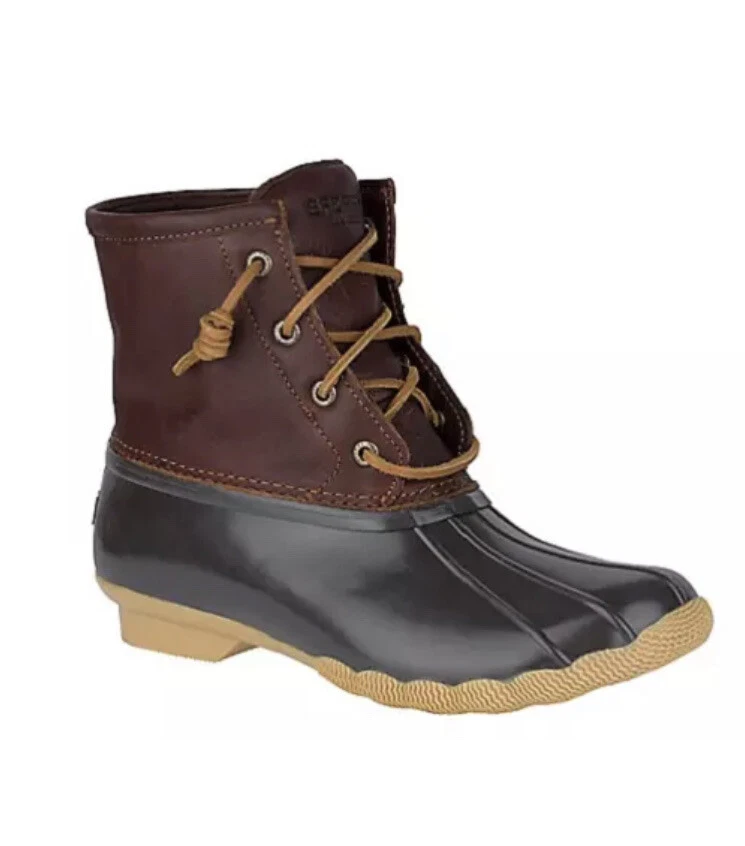 Sperry Top-sider Saltwater Rain BOOTS 393 Tan/dark Brown 6 US / 36 EU
