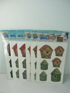 Wall Art Self Adhesive Decals Birdhouse Washable Craft Beach Lot of 6 - Picture 1 of 3