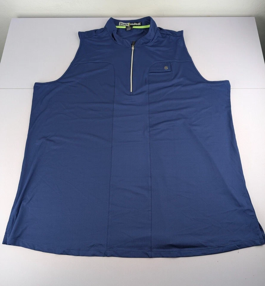 Camiseta de golf Jamie Sadock para mujer talla XXXL azul 1/4 cremallera sin mangas elástica Foto 1 de 4