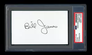 BILL JAMES SIGNED INDEX CARD PSA/DNA SLABBED AUTOGRAPHED SABERMETRICS RED SOX - Picture 1 of 1