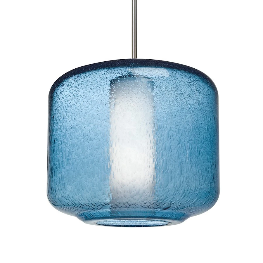 Besa Lighting Niles 10 1 Light Cord Pendant, Nickel/Blue/Opal - 1JT-NILES10BO-SN - Image 1 of 1