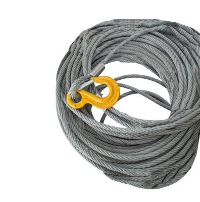 Stahlseil Drahtseil ⌀ 20mm, 50m, mit Haken f. Seilwinde, Seilzug, Handseilwinde - Bild 1 von 2