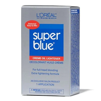 Kit aclarador de aceite crema L’Oréal Super Blue 2 oz cabeza completa rubio Foto 1 de 3