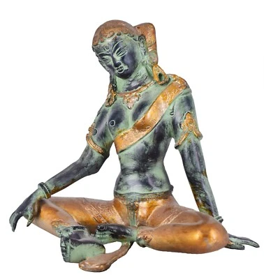 Estatua de ídolo de latón ballena blanca Señor Indra Estatuilla Indra Murti Decoración del hogar Regalos  Foto 1 de 4