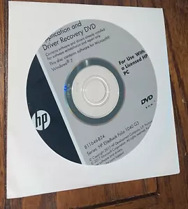 New/Sealed HP Windows 7 Application and Driver Recovery DVD Disc - Picture 1 of 2