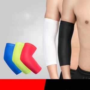 Arm Support Sleeve Sun UV Protection Basketball Running Sports Compress Elbow - Picture 1 of 9