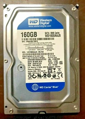Western Digital 160GB 3.5" Internal SATA Hard Drive WD1600AAJS 7200RPM - Image 1 of 3