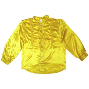 HERREN RÜSCHEN HEMD GELB # Karneval Fasching 70er 80er Disco Kostüm Party Gr. 56 - Bild 1 von 2