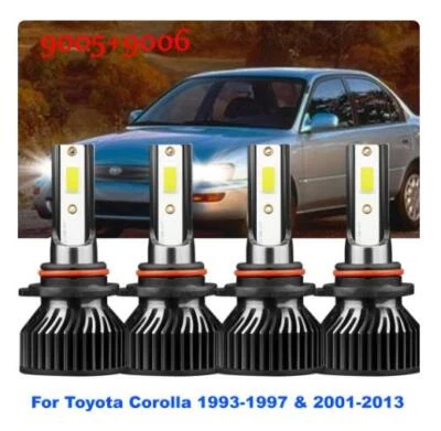 4x 6000K 9005 9006 LED Headlight Bulbs High Low Combo Beam Conversion Kit  - Image 1 of 4