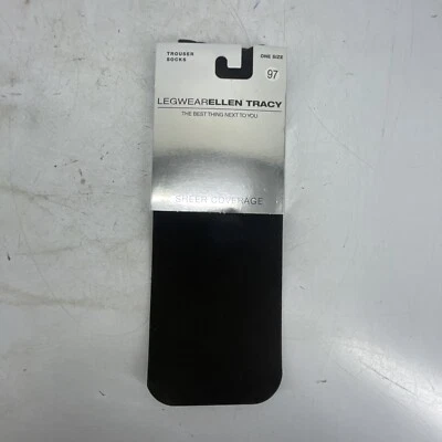 Vintage Women's Ellen Tracy Legwear Chocolate Trouser Socks Nylon One Size - Image 1 of 4