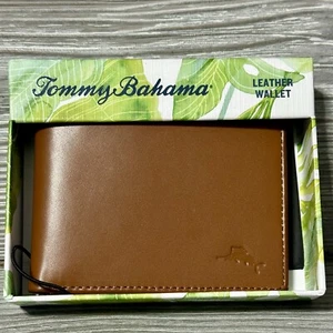 Tommy Bahama Geldbörse Herren Bi Fold hellbraun Leder Kartenetui braun meliert geprägt - Bild 1 von 5