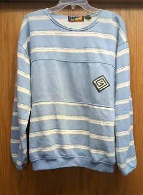 Sudadera Vintage Express Cuello Redondo Talla Grande, Rayas Azules y Blancas Foto 1 de 4