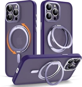 SAITONG Coque iPhone 15 Pro Max 6.7" - Violet 360 COQUE avec Ringstand - Photo 1 sur 3