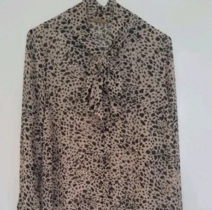 Barbara Hulanicki George Semi Sheer Print Tie Blouse Top Womens Size 14 - Picture 1 of 7