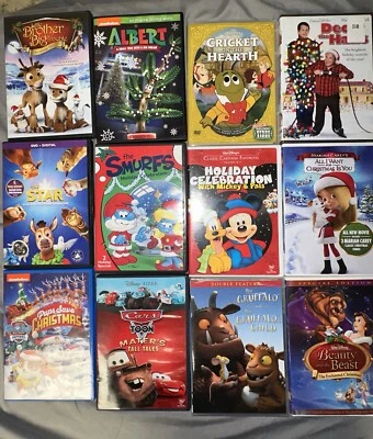 Lot Of 12 DVD Christmas & More: Mickey Mouse, Paw Patrol, Cars,Beauty &The Beast - Imagem 1 de 2