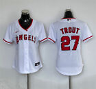 Neuf avec étiquettes maillot cousu femme Los Angeles Angels #27 Mike Trout blanc MLB S-XXL