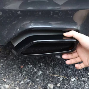 Black Steel M Exhaust Tailpipe Tips Trim For BMW 5 Series G30 G31 530i 540i 530d - Picture 1 of 12