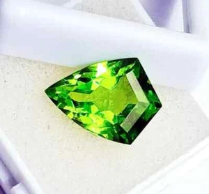 Shield Shape Natural Green Peridot 8.15+ Ct Certified Loose Gemstone On eBay - Picture 1 of 8