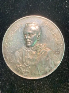 1909 Dr. R. Hittmair Austria Bishop of Linz silver Medal signed Leo Zimpel - Picture 1 of 2