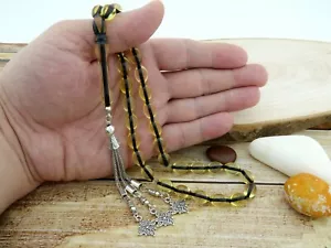 Tightening Amber 33 bead Islamic Tasbih Misbaha Rosary Tesbih Gift 406024 - Picture 1 of 8
