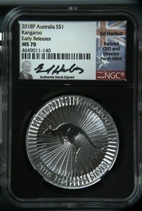AUSTRALIA - SPECTACULAR 2018P  KANGAROO EARLY RELEASE ED HARBUZ NGC TOP POP S$1 - Picture 1 of 2
