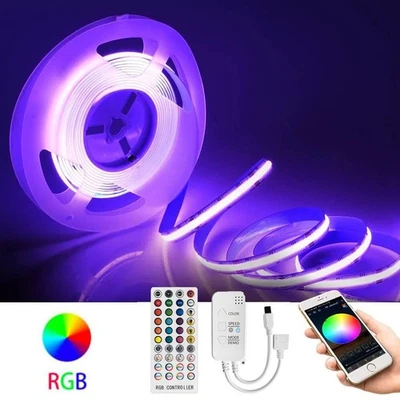 5m-20m COB LED Streifen 12V 24V RGB RGBW RGBWW Stripe Dimmbar keine Lichtpunkte - Image 1 of 4