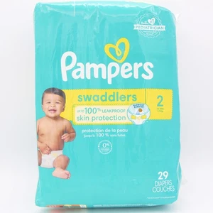 Pampers Swaddlers Diapers Size 2 12-18 lbs 29 Ct Pack Hypoallergenic & Leakproof - Picture 1 of 3
