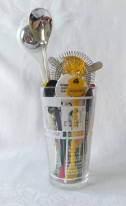 MCM Cocktail Recipes Federal Glass Tap-Icer Bartender Strainer Muddler Stirrers - Picture 1 of 21