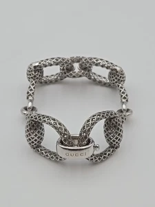 BRACCIALE GUCCI ARGENTO MORSO DI CAVALLO MARCATO 925 - Foto 1 di 11