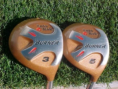 TaylorMade Burner Bubble 3 & 5 Woods RH Golf Clubs Set w S-90 Flex Graphite - Image 1 of 4